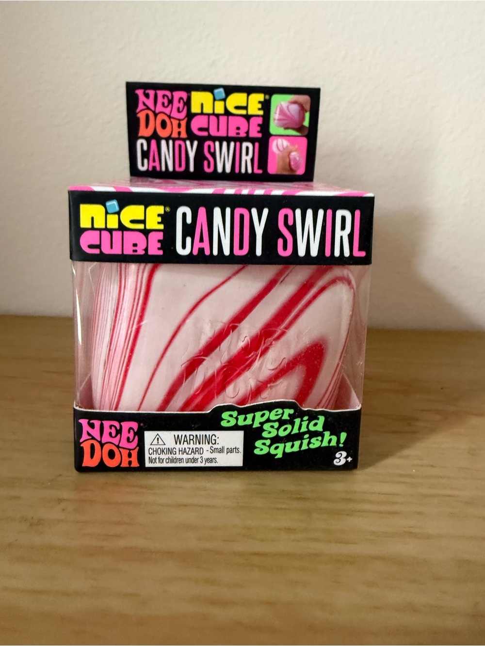 Nwt Authentic NEEDOH Nice Cube Candy Swirl NEE DOH Squeeze Toy RARE